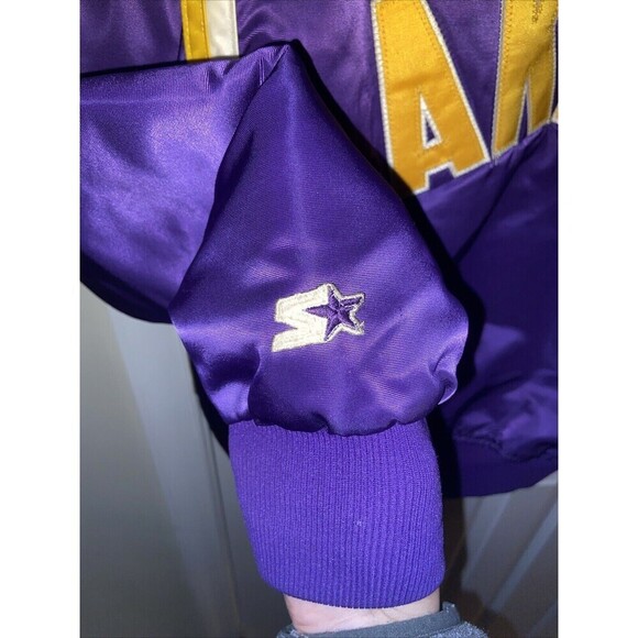 Vintage 80s Lakers Los Angeles STARTER Jacket Bomber World Champs Medium RARE - Picture 10 of 16